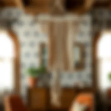 Completed macrame towel holder showcasing craftsmanship