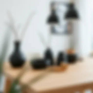 Stylish matte black accessories complementing the decor