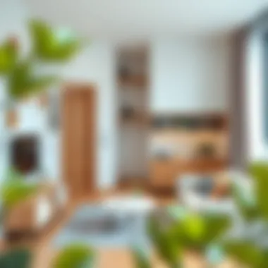 A visually appealing layout of a mini home emphasizing space-saving features.