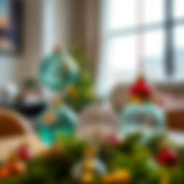 Modern glass decorations blending contemporary art with festive spirit
