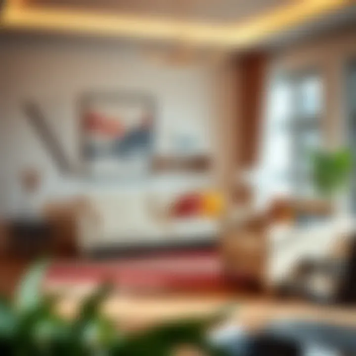 Trendy furniture units in a stylish home setting