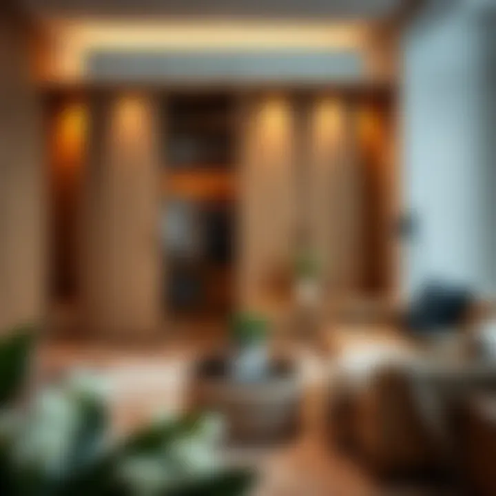 Aesthetic integration of open wardrobe in home decor