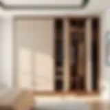 Stylish open wardrobe showcasing modern design