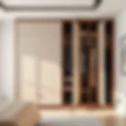 Stylish open wardrobe showcasing modern design