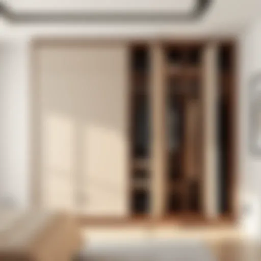 Stylish open wardrobe showcasing modern design