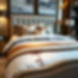 A luxurious photo-printed bedding set enhancing the bedroom decor.