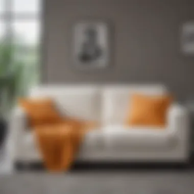 Price tags displayed on different sofa cover styles
