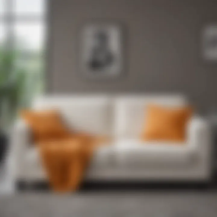 Price tags displayed on different sofa cover styles