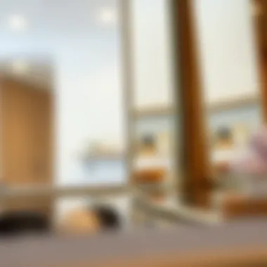 Close-up view of materials used in shelf mirrors