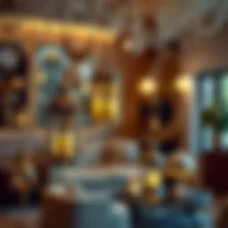 Elegant Ramadan decorations featuring lanterns and crescent moons