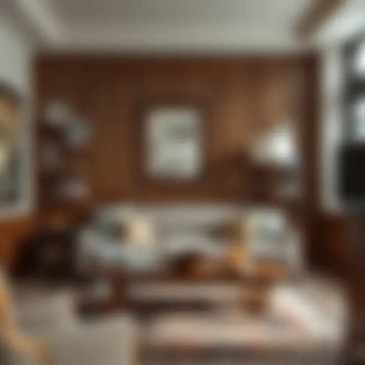 Stylish interior combining vintage and modern embroidery