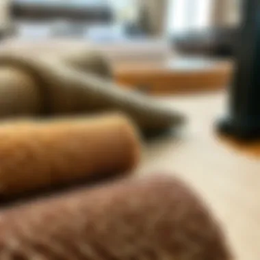 A selection of various carpet materials showcasing their textures and colors.