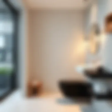 Elegant black wall-hung toilet in a modern bathroom setting