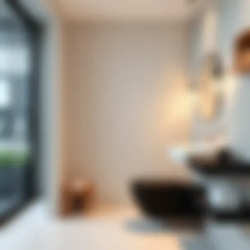 Elegant black wall-hung toilet in a modern bathroom setting