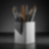 Elegant black and white pencil holder showcasing modern design