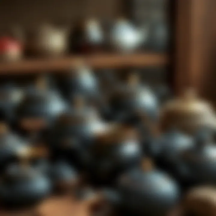A collection of various materials used in black teapots
