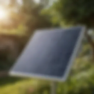 Close-up of energy-efficient solar panel on a garden lamp