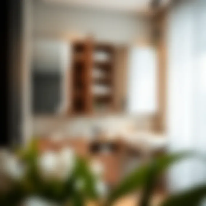 Stylish bathroom with a well-organized mirrored cabinet