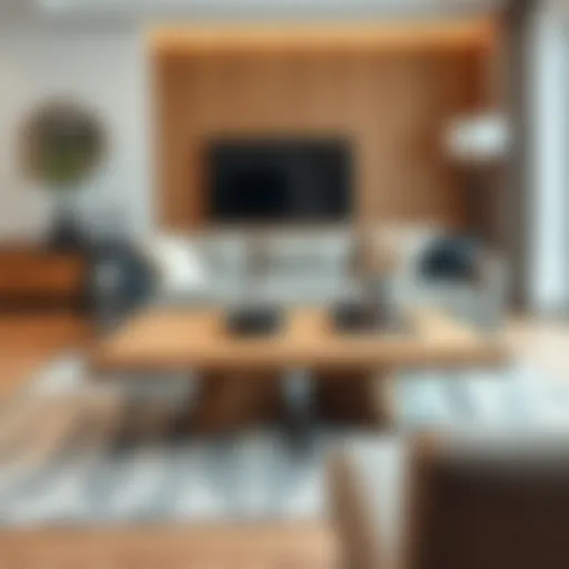 Stylish oak coffee table in a modern living room setting