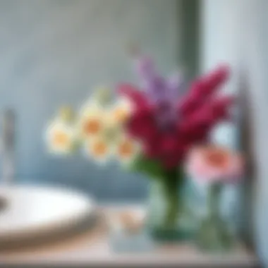 Stylish selection of flowers for bathroom decor