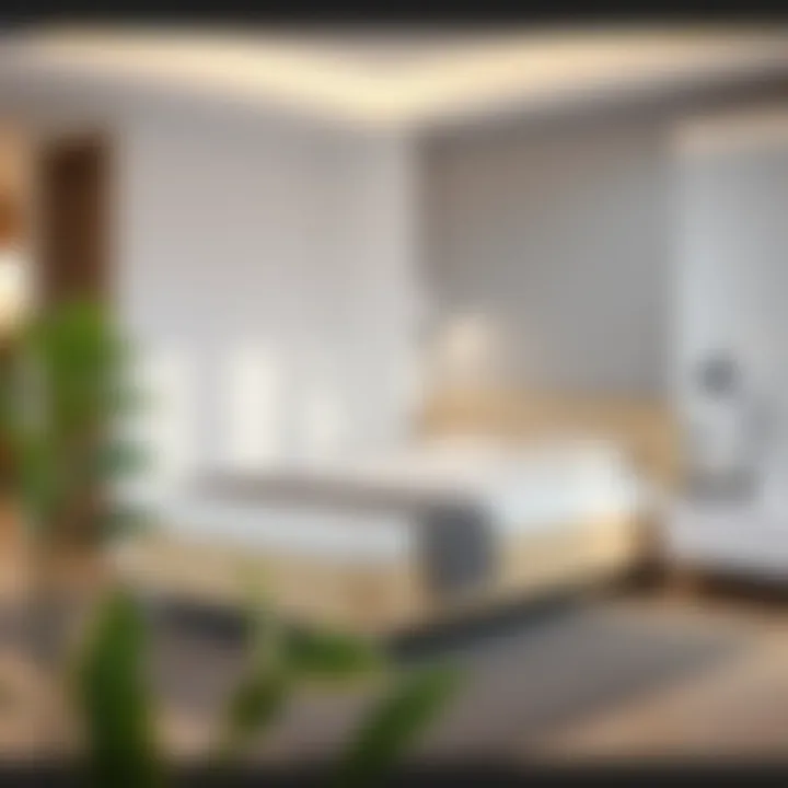 Stylish single bed base in modern interior