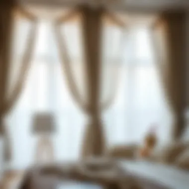 Stylish tulle curtains in a cozy bedroom setting