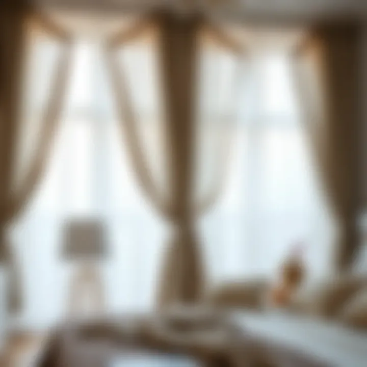 Stylish tulle curtains in a cozy bedroom setting