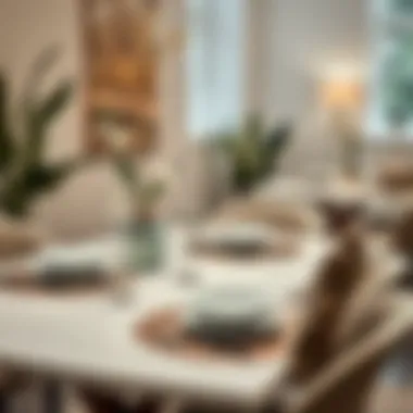 Stylish dining area featuring placemats in harmony with decor