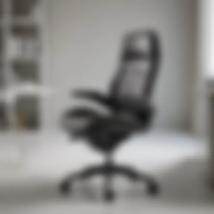 Ergonomic design of a wheel-less office chair showcasing comfort