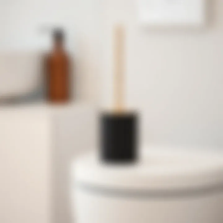Stylish toilet brush holder with minimalistic design