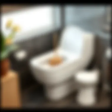 Artistic toilet brush set enhancing bathroom aesthetics