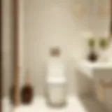 Elegant toilet brush set in modern bathroom