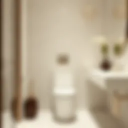 Elegant toilet brush set in modern bathroom