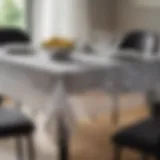 Elegant transparent tablecloth on a dining table