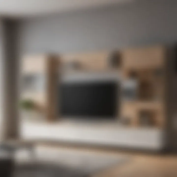 Functional TV unit with integrated storage solutions