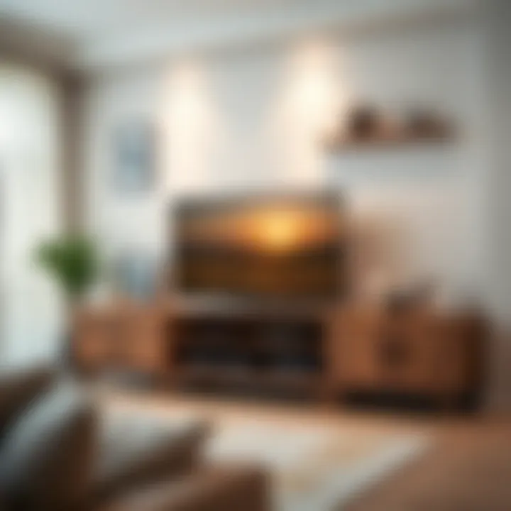 Stylish TV unit blending traditional and modern elements for a unique look