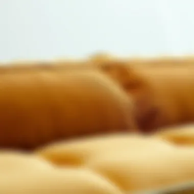 Close-up of fabric texture on a vintage sofa bed