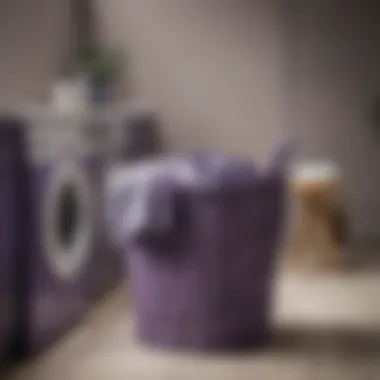 Violet laundry basket in a chic interior