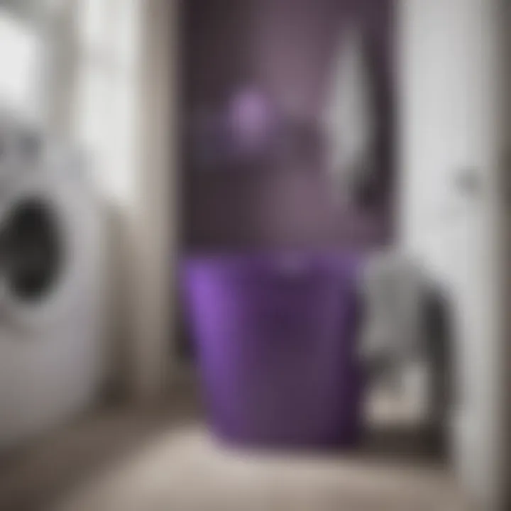 Stylish violet laundry basket that enhances home decor