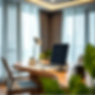 A modern workspace featuring a wireless triple socket, enhancing functionality and aesthetic appeal.