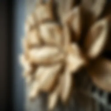 Textured close-up of a leaf macrame wall decor showcasing craftsmanship