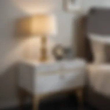 Luxe Marble Bedside Table Luxe marble bedside table complementing elegant decor