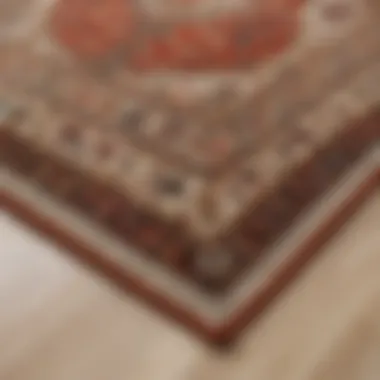 Close-up of a high-quality rug on a wooden floor