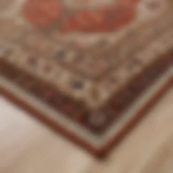 Close-up of a high-quality rug on a wooden floor